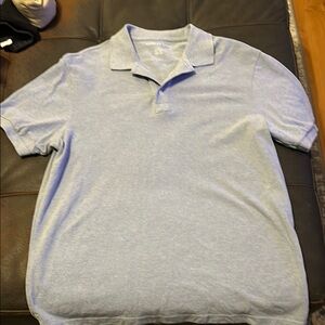 AE Men's Light Blue Heather Pique Polo Shirt